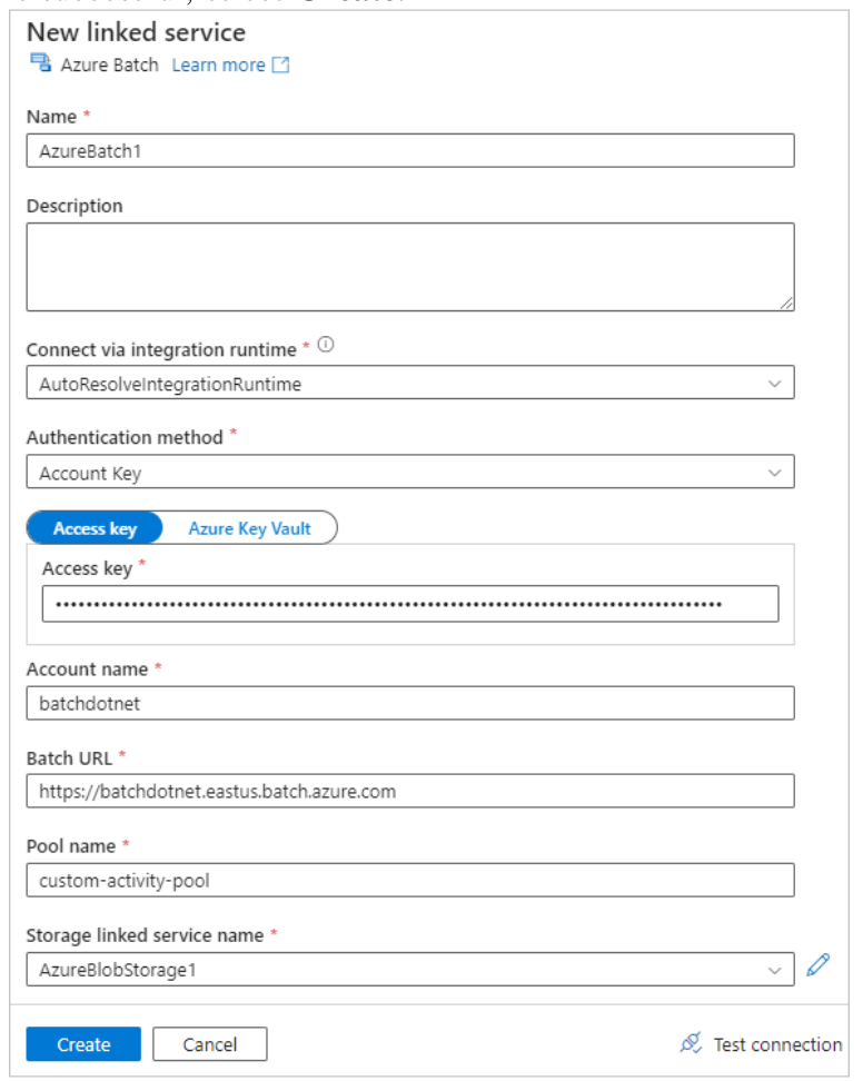 Pipeline Linked Service Configuration